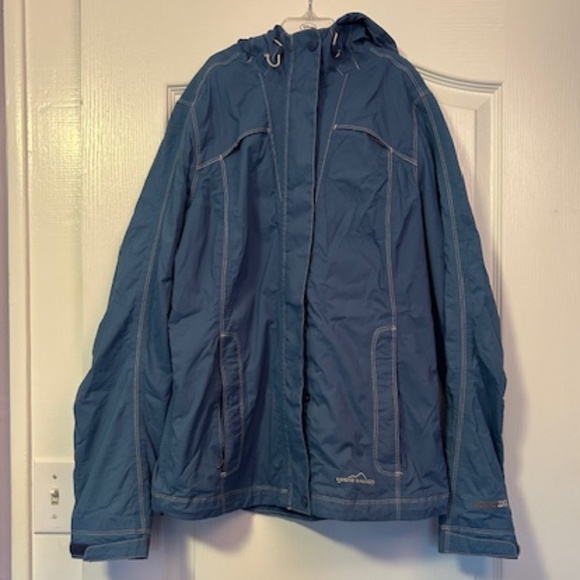 Women's Blue Eddie Bauer Weather Edge Rain Jacket -Size XS - Picture 1 of 7